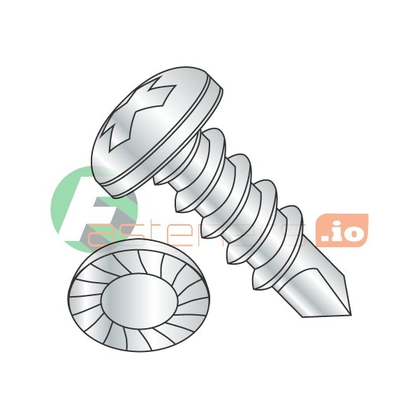 Newport Fasteners Self-Drilling Screw, #8 x 1 in, Zinc Plated Steel Pan Head Phillips Drive, 6000 PK 374746 - main